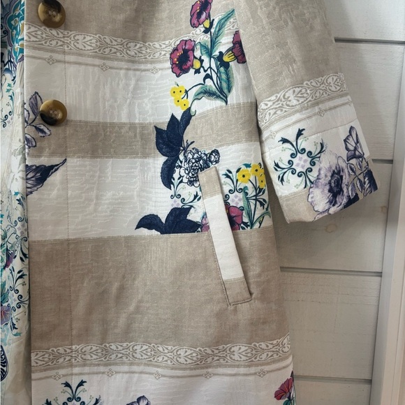 Chico’s Textured Striped Floral Jacket in size 10 Petite - Picture 7 of 11